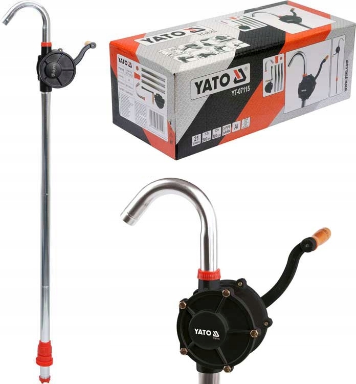 YATO POMPA POMPKA PALIWA OLEJU KORBĘ RĘCZNA BECZKI ALUMINIOWA 21L/min