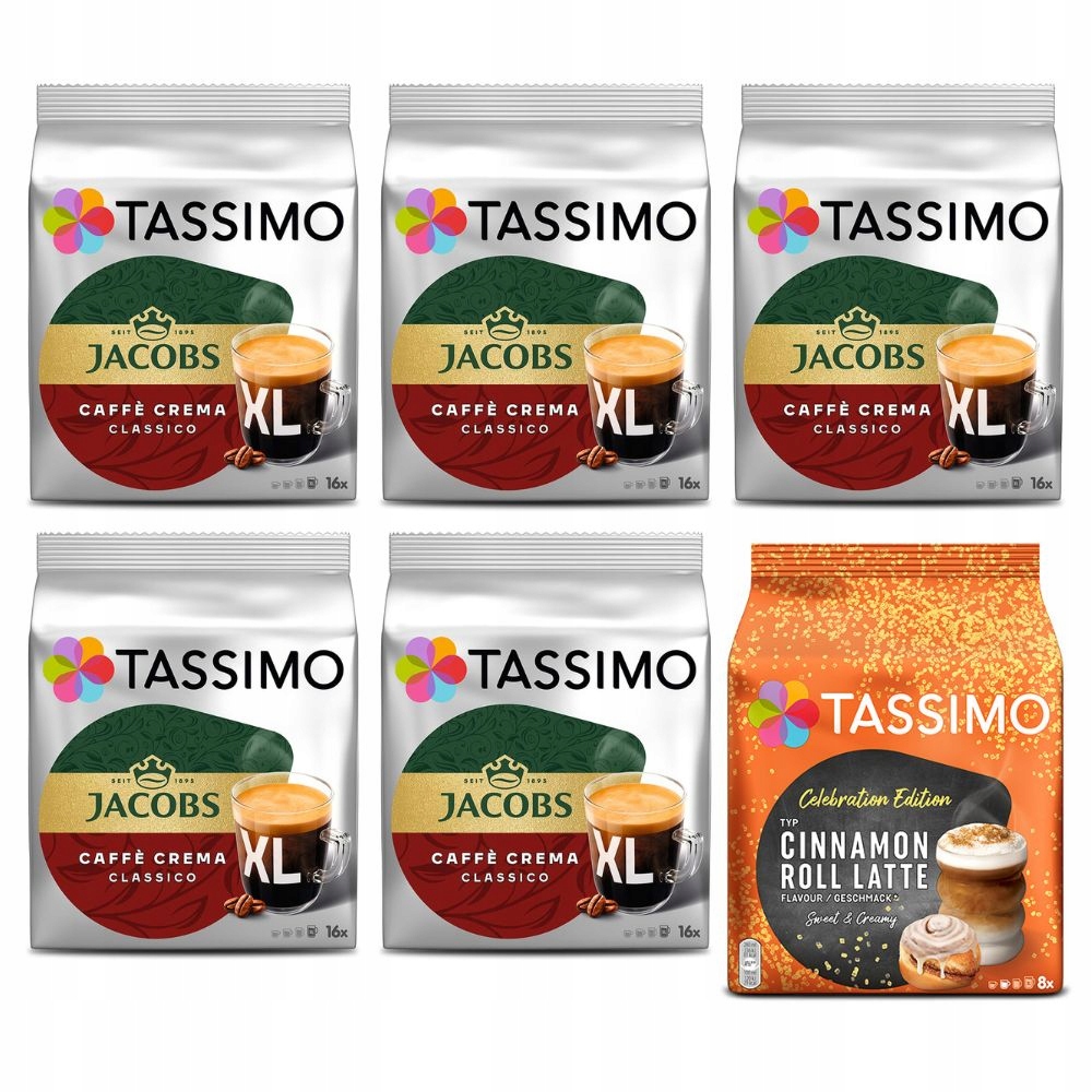 Kapsułki Tassimo Jacobs Caffe Crema Classico, Cinnamon Roll 5+1 Gratis!