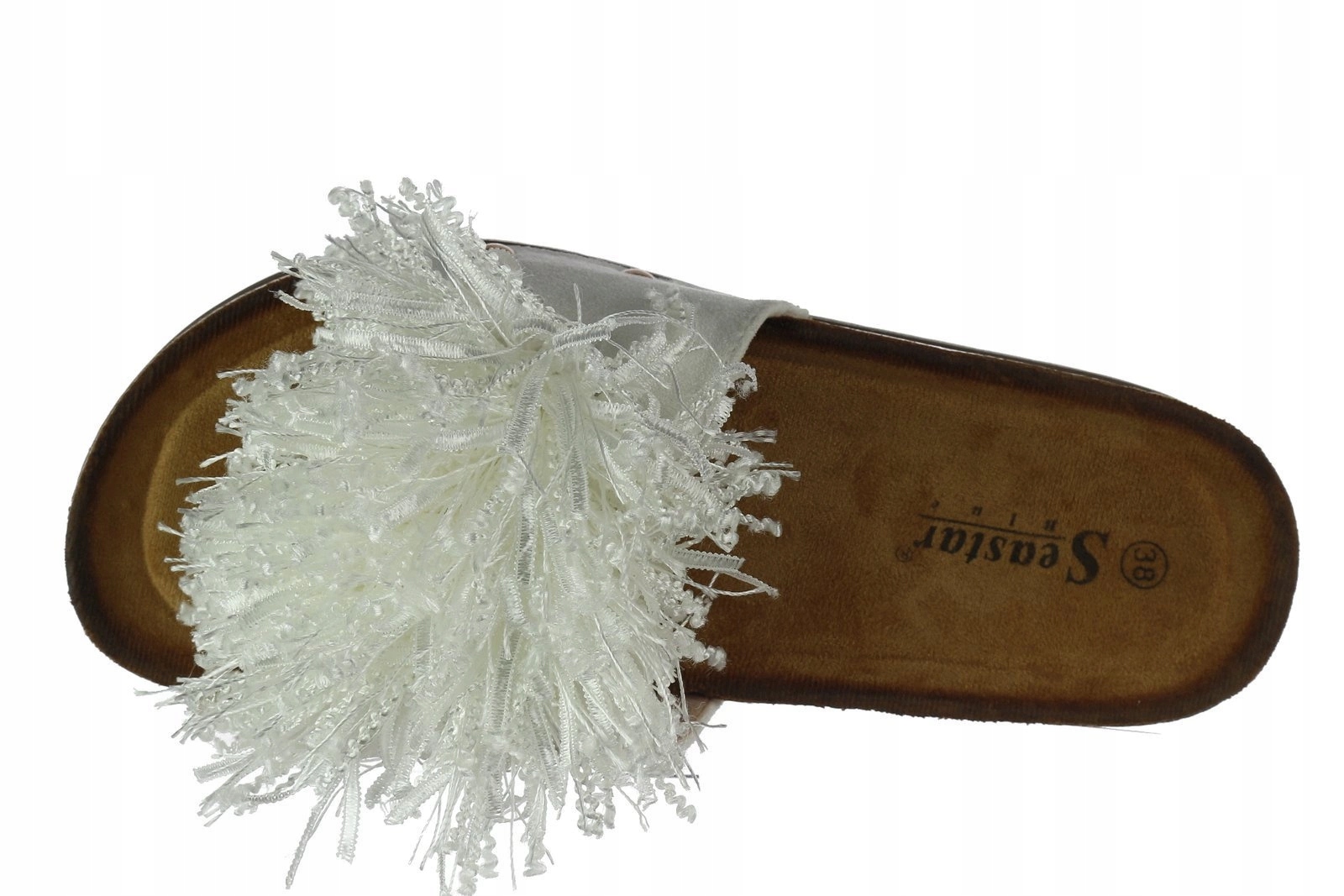 Damskie klapki białe z futerkiem Seastar ROZ. 38 Rozmiar 38