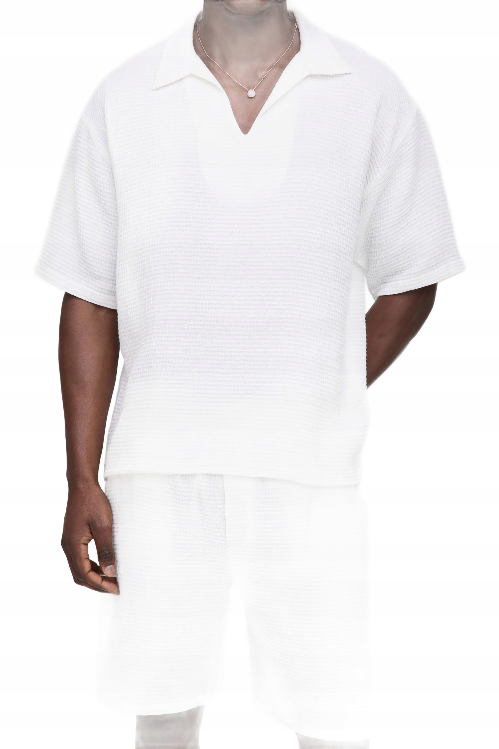 Boohooman Pánský Bavlněný Komplet Bílý S Vaflovou Strukturou M Z3A