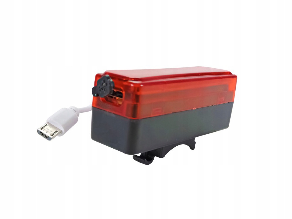 TYLNA LAMPKA ROWEROWA OŚWIETLENIE LED USB ROWERU Waga produktu z opakowaniem jednostkowym 0.048 kg