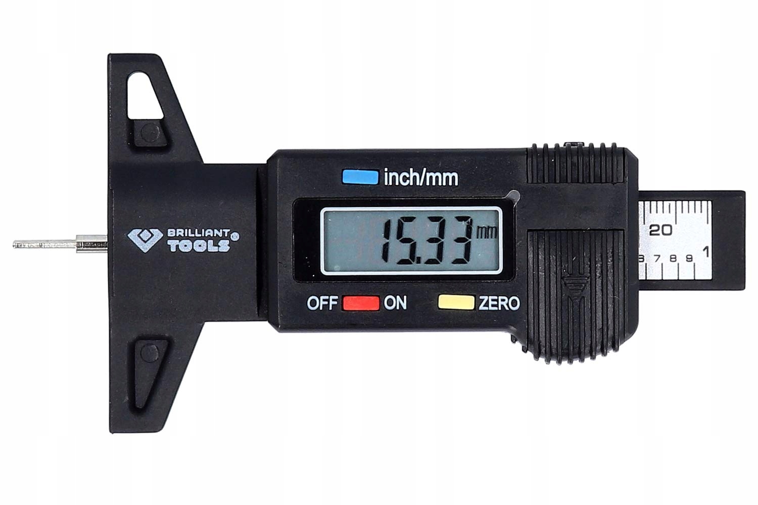 BRILLIANT TOOLS Cyfrowy Głębokościomierz 0-25 mm Zasilany Przez KS Tools — miniatura 2