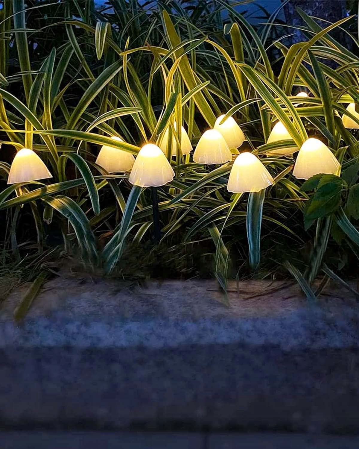 DEKOFUN Solarna Girlanda LED Grzyby Oświetlenie Ogrodowe Na Zewnątrz — miniatura 8