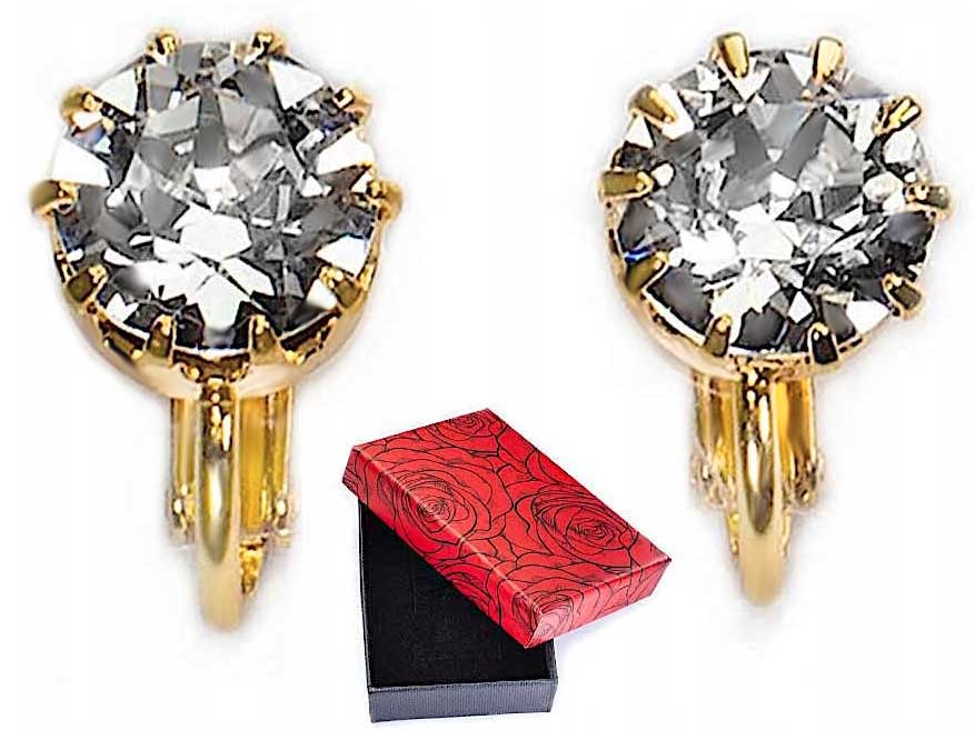 

Małe Złote Klipsy Swarovski Na Uszy Kiara Jablonex