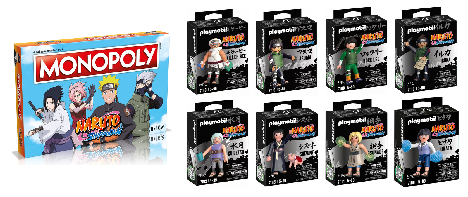 9w1 Naruto Anime Monopoly 8 figurek Zestaw dla fanów anime Premium