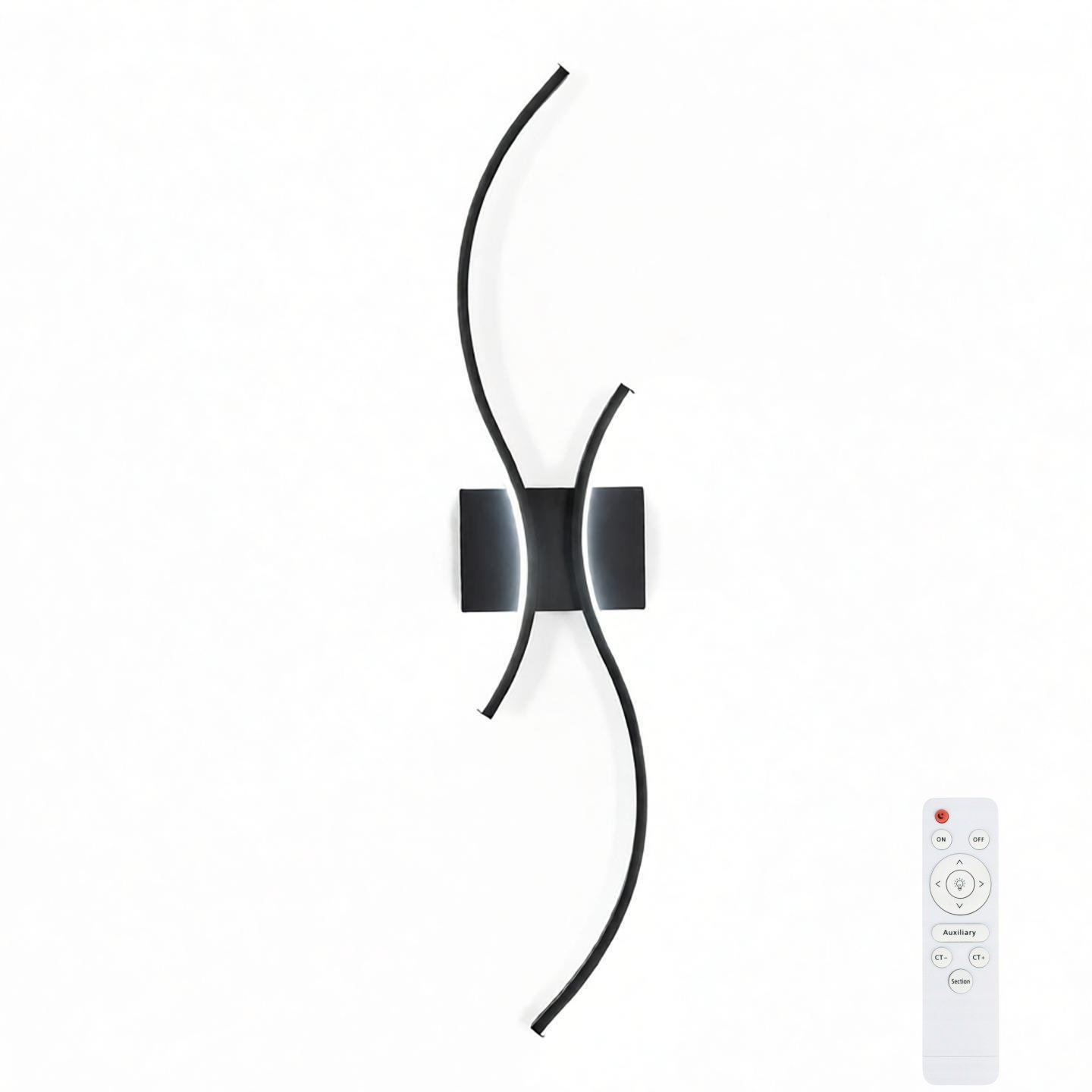 Černá Nástěnná Lineární Led Lampa Do Obývacího Pokoje S Dálkovým Ovládáním, Moderní, 80 CM