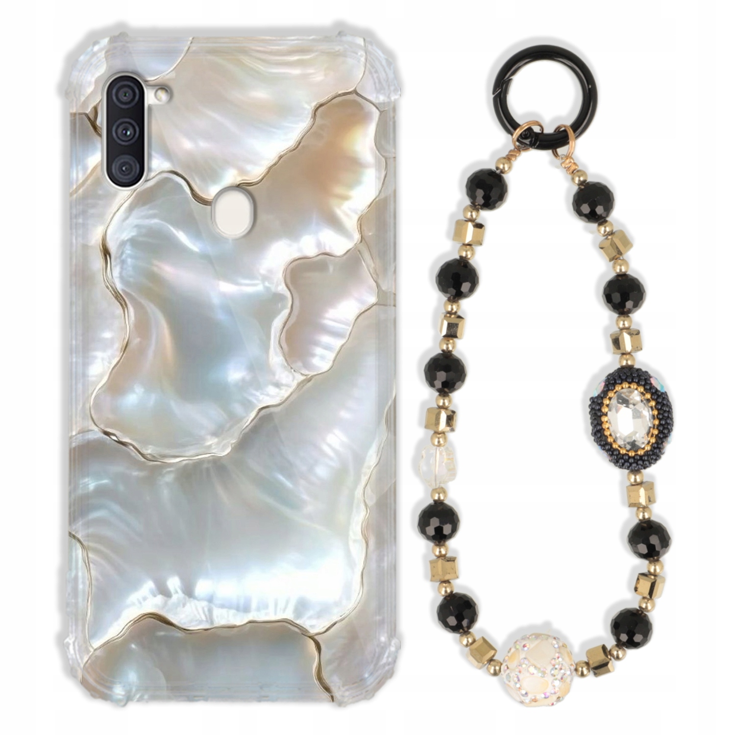 Puzdro Pre Samsung A11 Case Antishock Zirkóny Čierno Zlaté|odolné|pevné