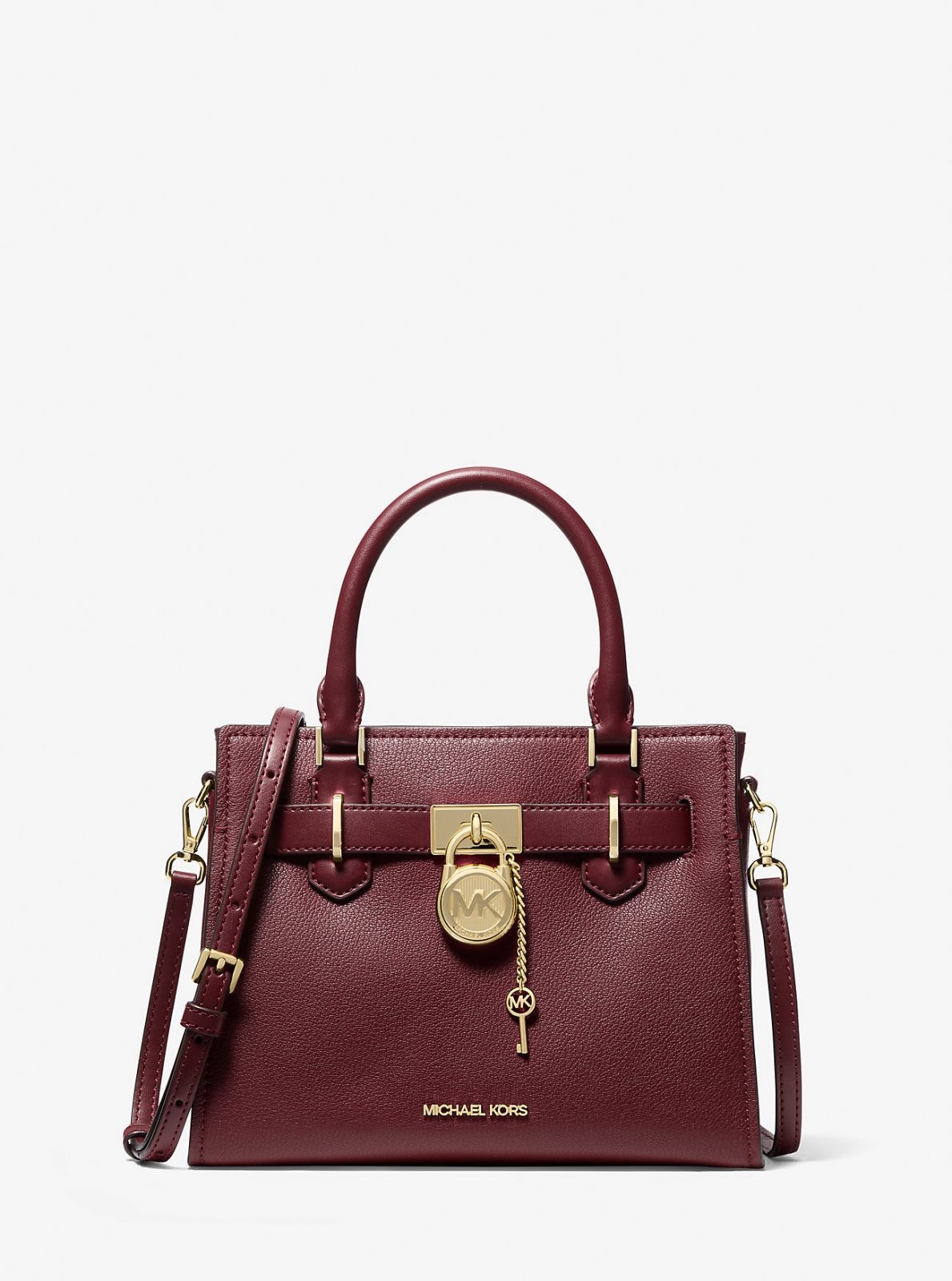 Michael Kors damska skórzana torebka Hamilton bordowa 35T1GHMS1LV