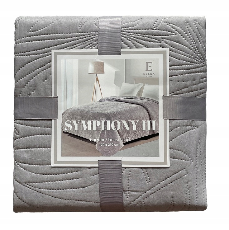 Moderní prošívaný přehoz Symphony III 200x220 šedý