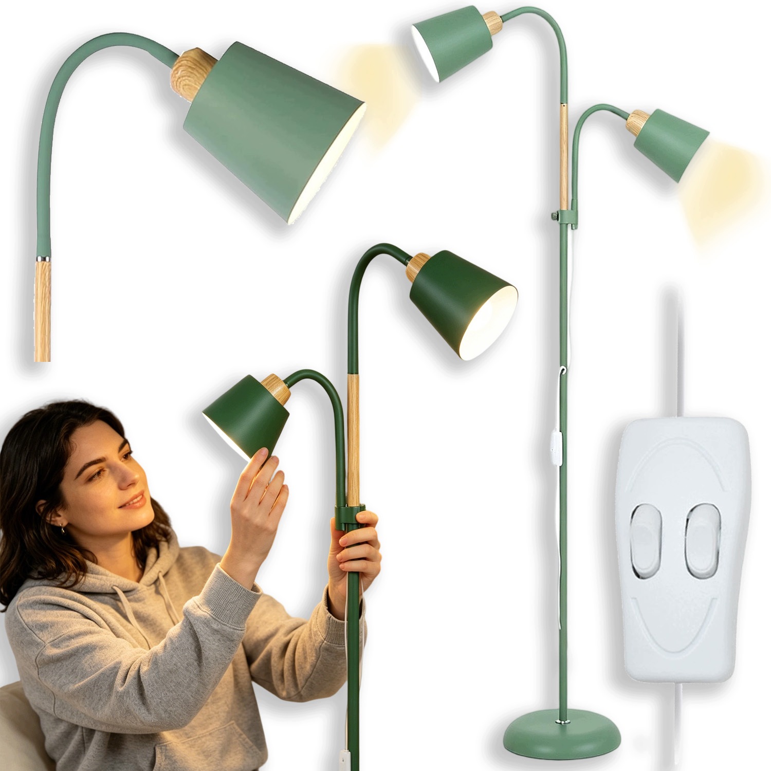 Stojací Lampa Noční Lampa 159 CM 60 W Moderní Pohyblivá Dvojitá Lampa Do Kanceláře