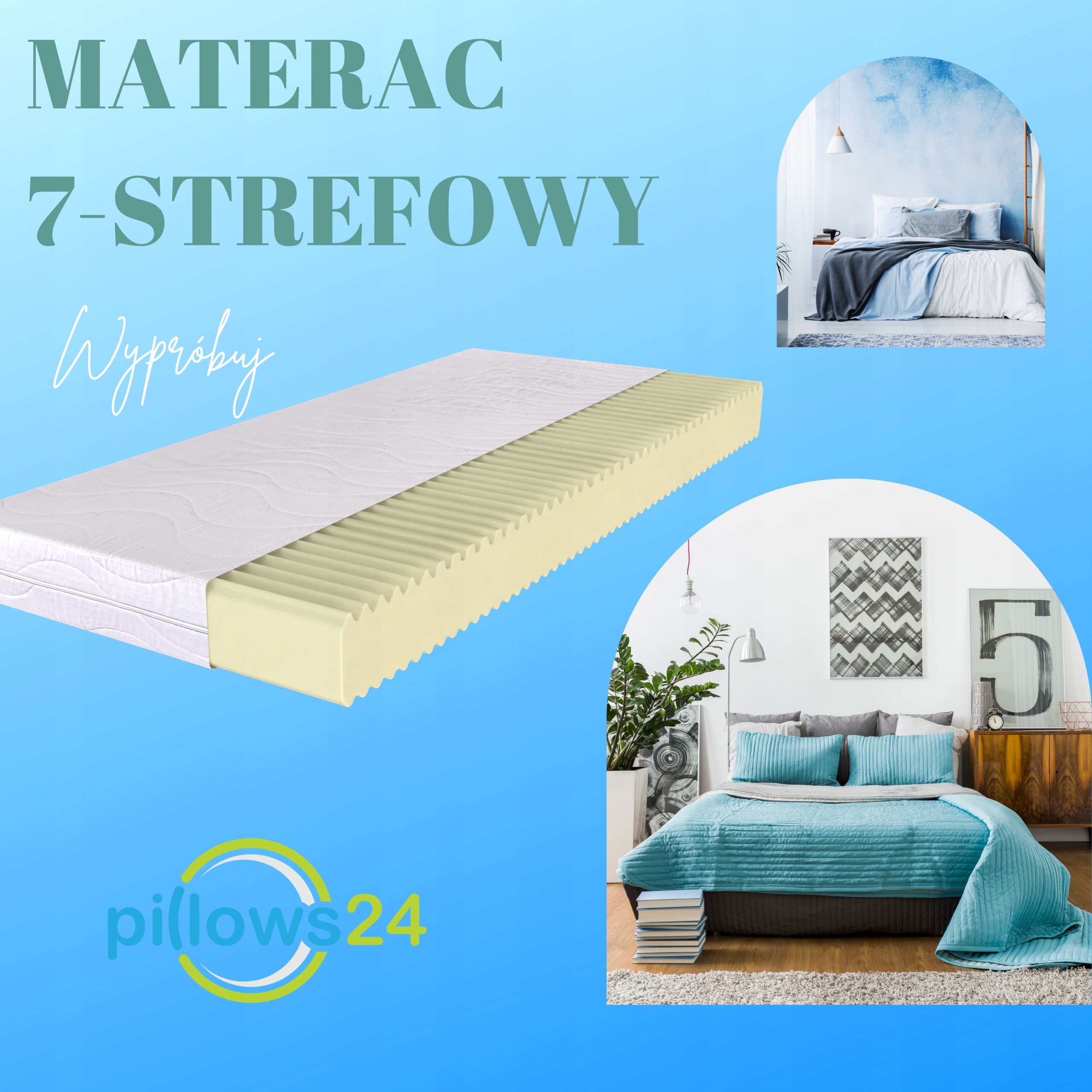 MATERAC PIANKOWY 7 STREFOWY H2/H3 120X200X12CM Marka inna