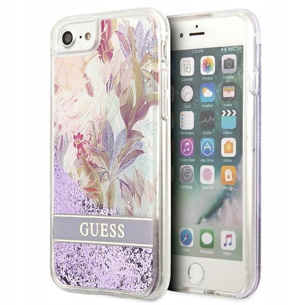 Etui Guess Flower Liquid Glitter do iPhone Se 2022 Se 2020 7 8