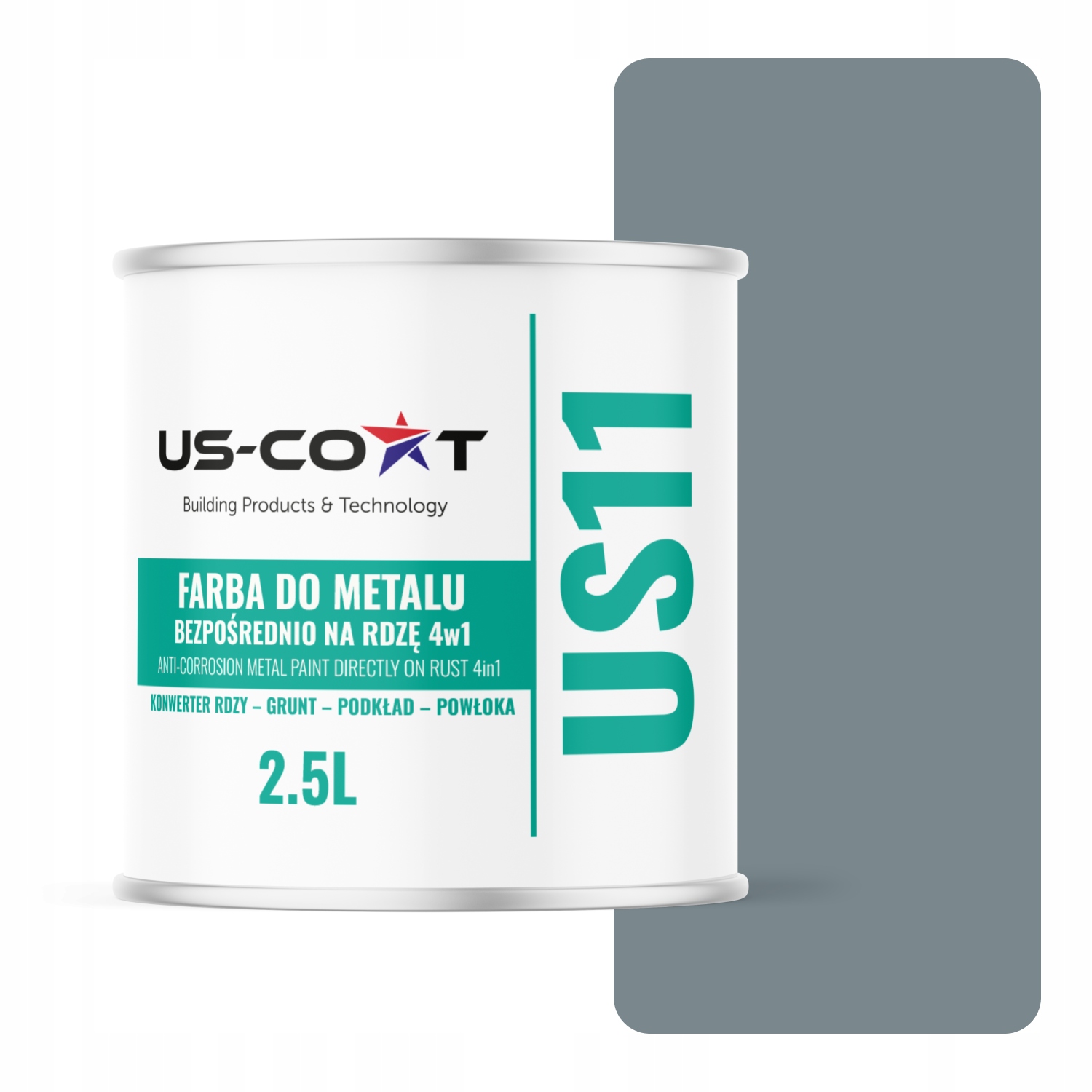 Barva Na Kov Na Rez Plech Ocel 4v1 Veverka Šedá RAL7000 Polomat 2,5L
