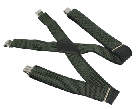 Szelki męskie typu X 110 cm / 35 mm zielone