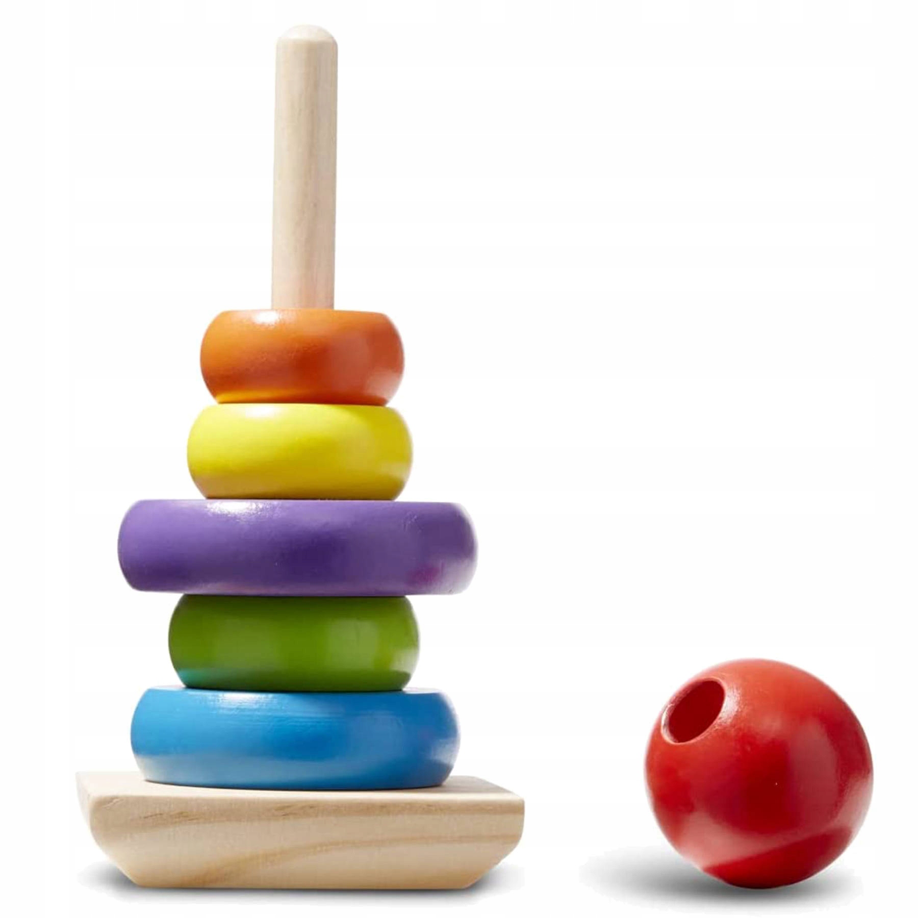 PIRAMIDKA PIRAMIDA WIEŻA UKŁADANKA DREWNIANA DUŻA Materiał drewno