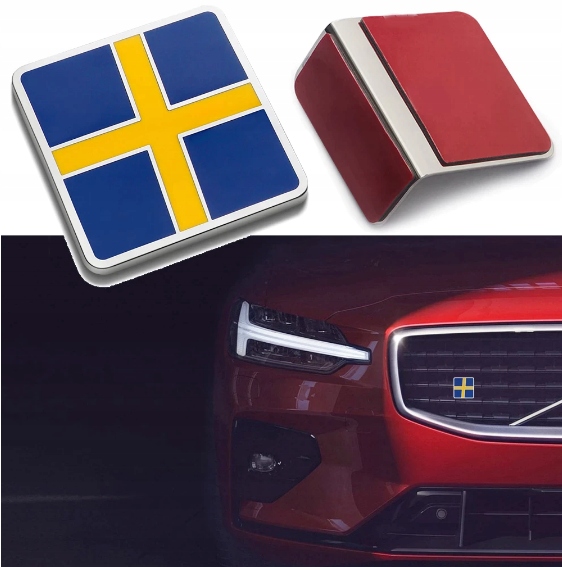 VOLVO POLESTAR FLAGA SZWECJI EMBLEMAT ZNACZEK GRIL
