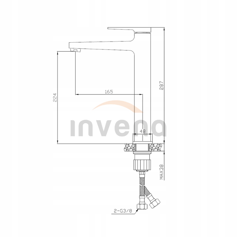 ZESTAW DESZCZOWNIA +UMYWALKOWA MIDNIGHT BLACK/GOLD Marka Invena