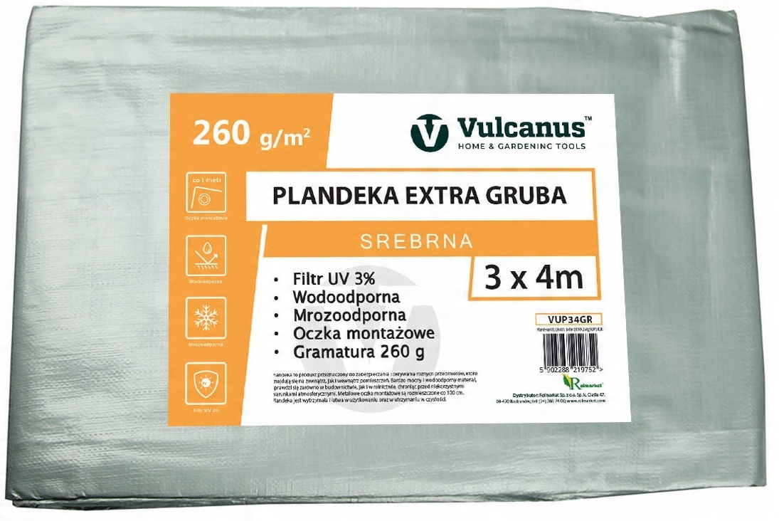 

Plandeka 260g Płachta Gruba 3x4 m Mrozoodporna Uv