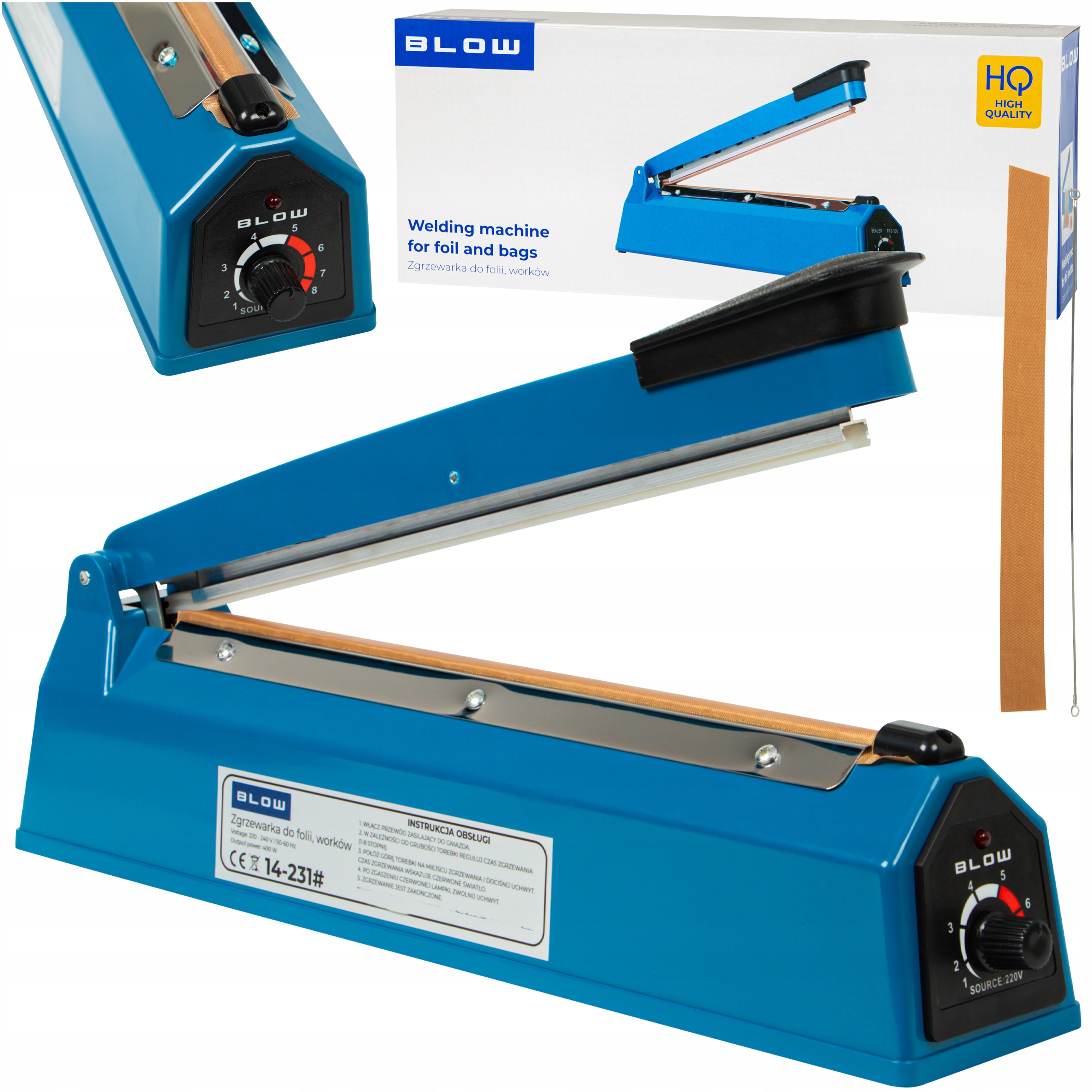 Zgrzewarka Do Folii Pakowania Pakowarka Ręczna Regulacja Czasu 400W 300MM