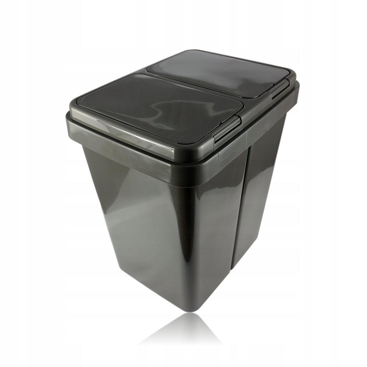 Kosz na śmieci Duo 2 x 25 l szary grafit do domu biura 2 komory