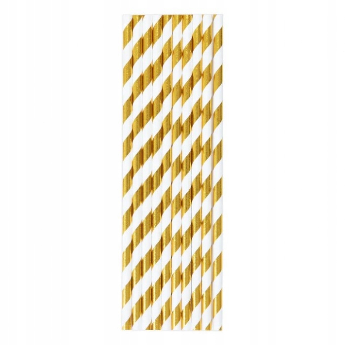 

Słomki papierowe złote 19,5cm x 5mm 10szt.