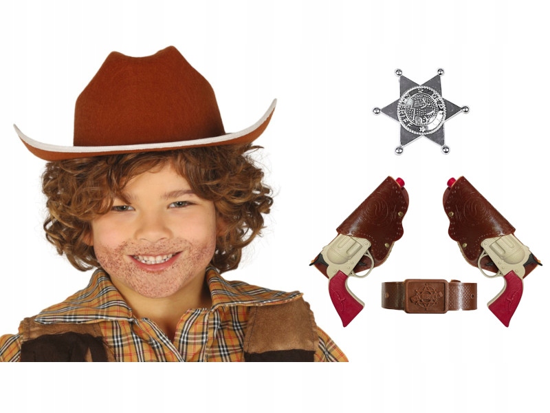 Kostým Šerif Divoký Západ Odznak Klobouk 4el