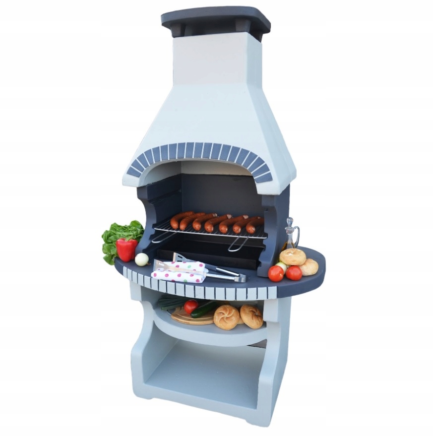 Grill węglowy grill betonowy do ogrodu Kronos + ruszt+ farba
