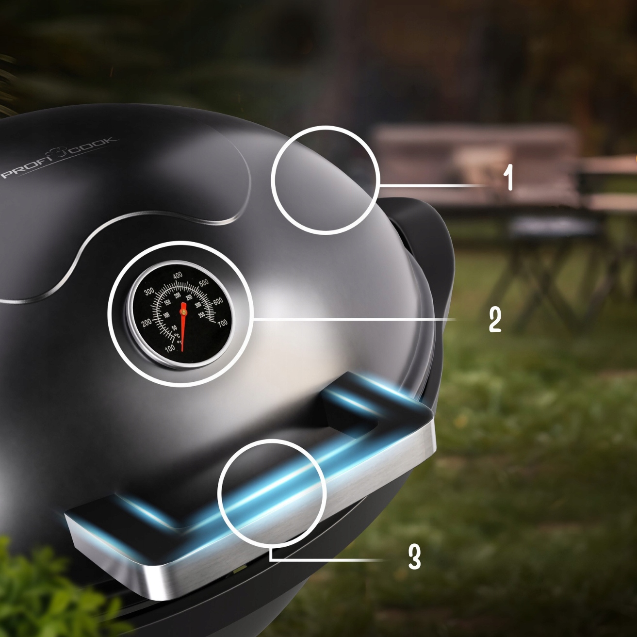 Elektrický gril Profi Cook PC-BQS 1303 černý 2400 W Kód výrobce PC-BQS 1303