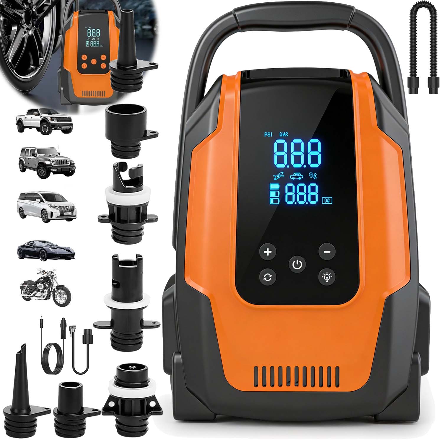 Elektrická Kapesní Akumulátorová Pumpa Pro Matraci Bazénu LCD 50PSI