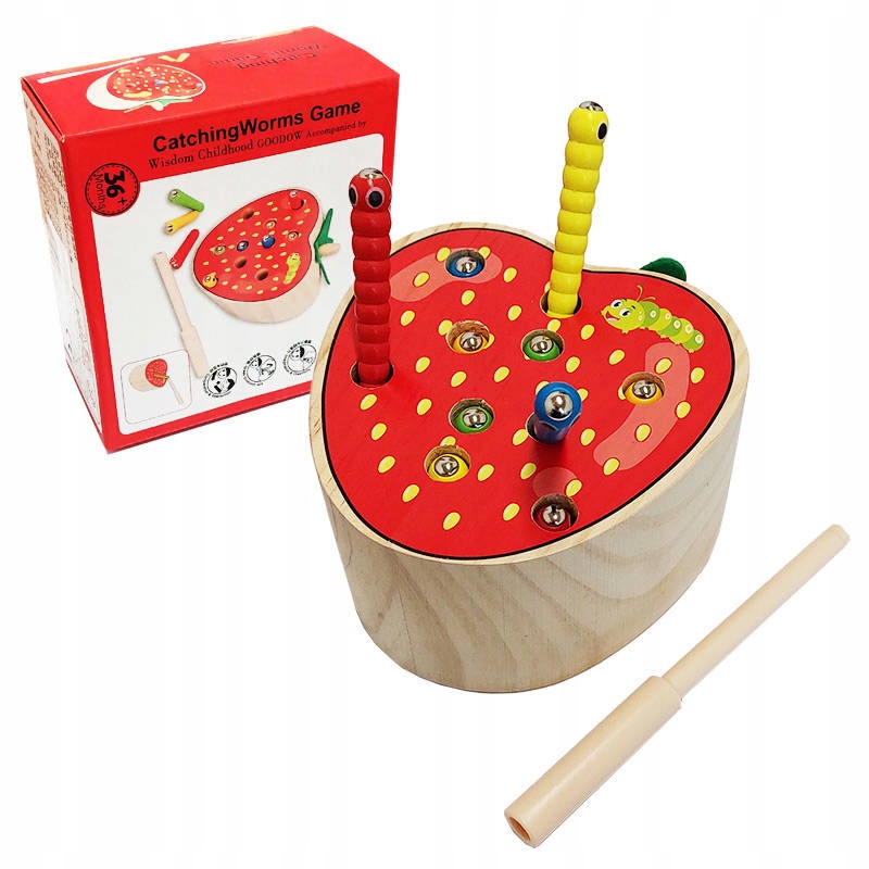 

Gra Zręcznościowa Drewniana Złap Robaczka Magnes