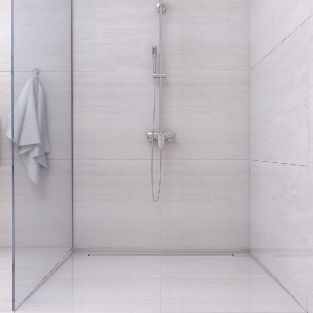 BALNEO LISTWA SPADKOWA DO SZKŁA LEWA 120 CM INOX STAL NIERDZEWNA Długość 120 cm