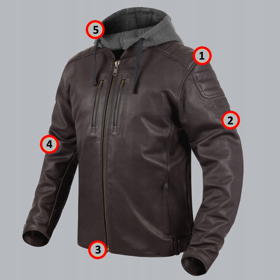 KURTKA MOTOCYKLOWA Z KAPTUREM REBELHORN IMPALA XL Dopasowanie rękawów wersja normalna