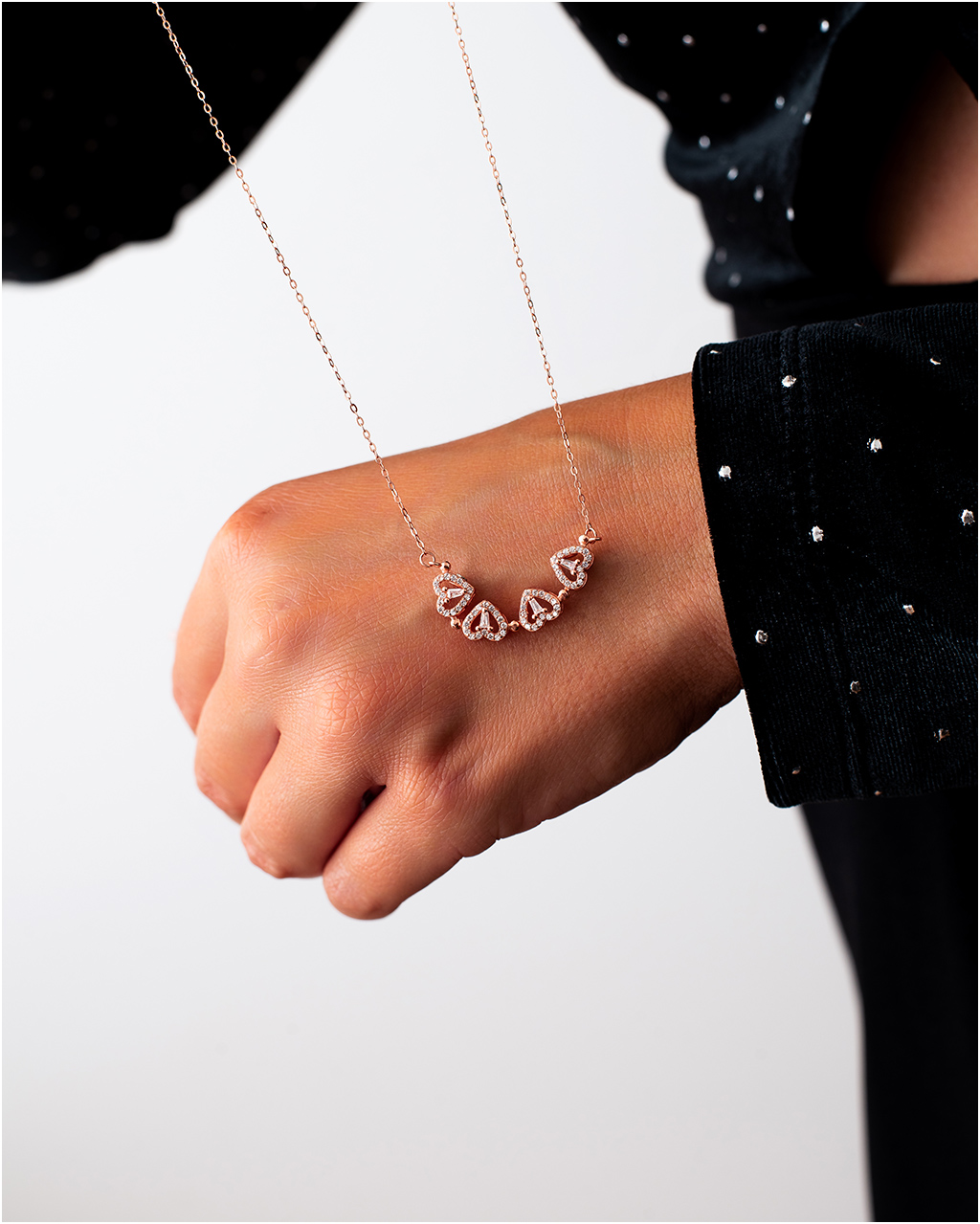 Naszyjnik srebrny damski 2w1 magnetyczny KONICZYNA SERCA srebro 925 Długość całkowita 50 cm