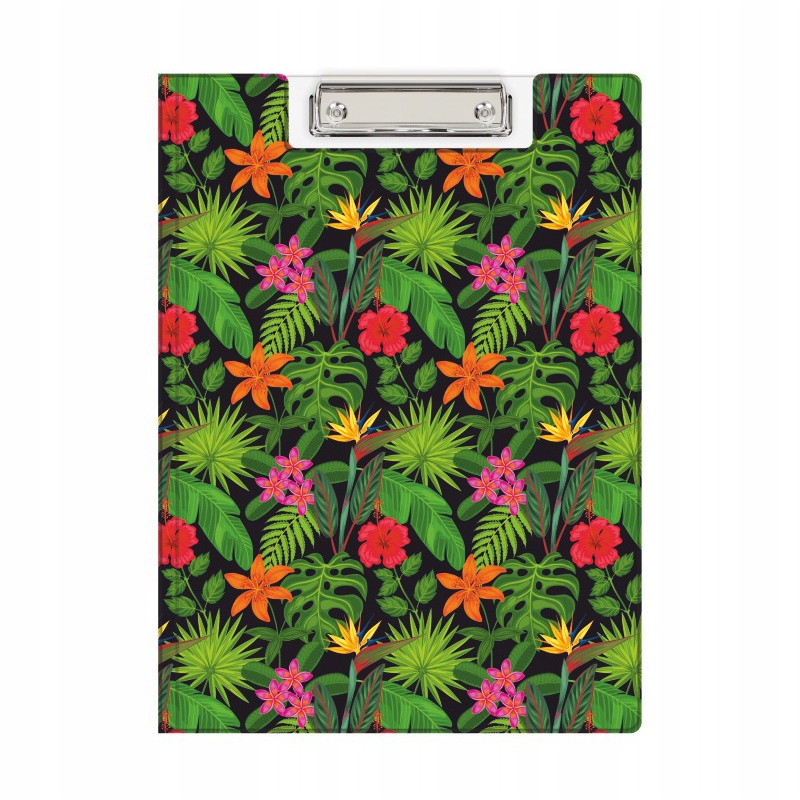 TECZKA Z KLIPEM A4 CLIPBOARD NADRUK FLOWERS
