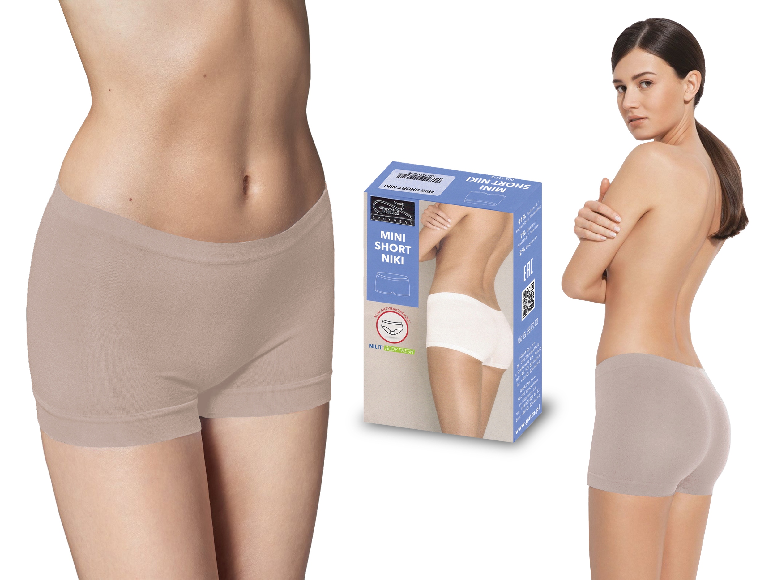 

Bezszwowe szorty Niki Mini Short Gatta natural, M