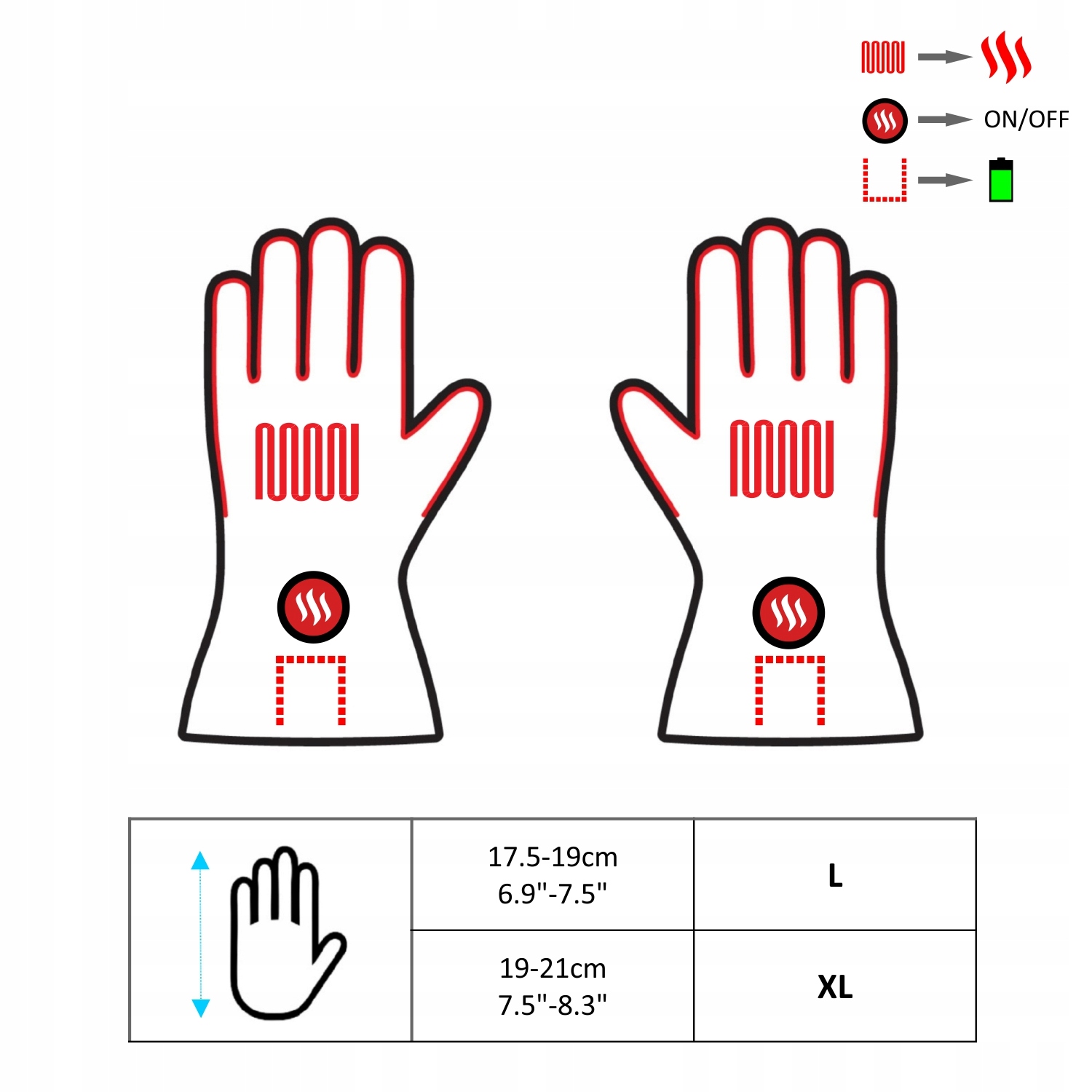 Glovii Ogrzewane rękawice motocyklowe rozmiar: XL Rozmiar XL