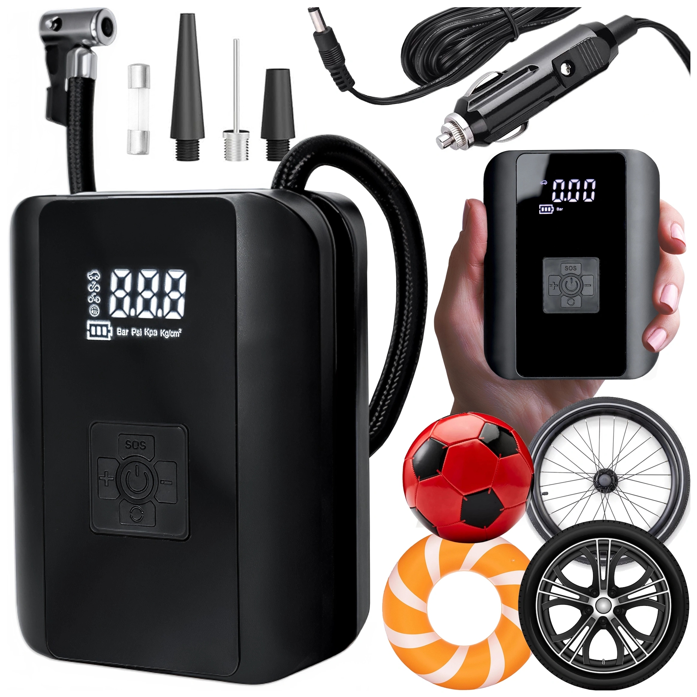 Elektrická Pumpa Na Kolo 150W Kompresor Do Auta Bezdrátové Kolo