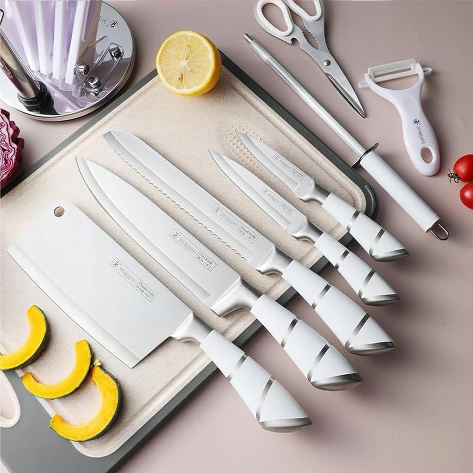 WEISS zestaw 9 noży kuchennych, blok obrotowy, stal nierdzewna — miniatura 4