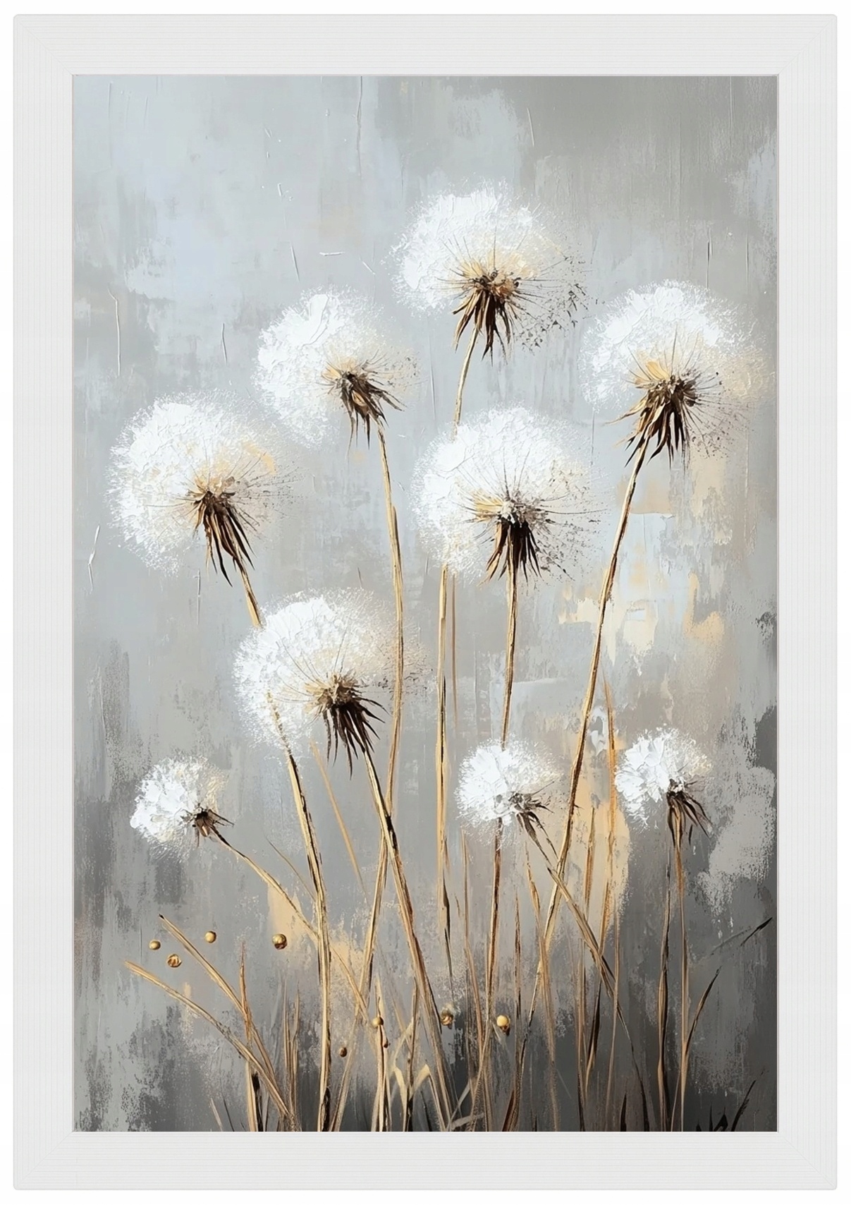 Plakát Rámeček Grafika Příroda Zahrada Květiny Pampeliška Boho 40x60