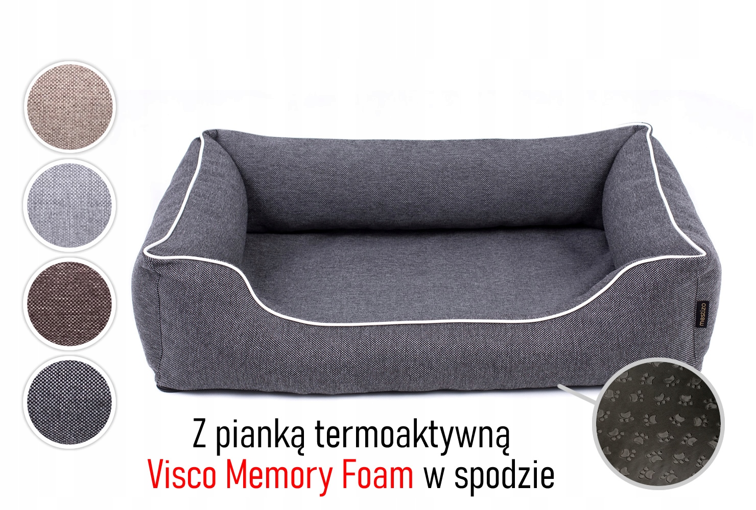 Legowisko dla psa Sofa Ma Ortopedyczne 65x50 ciemnoszary/biały Produkt Pl