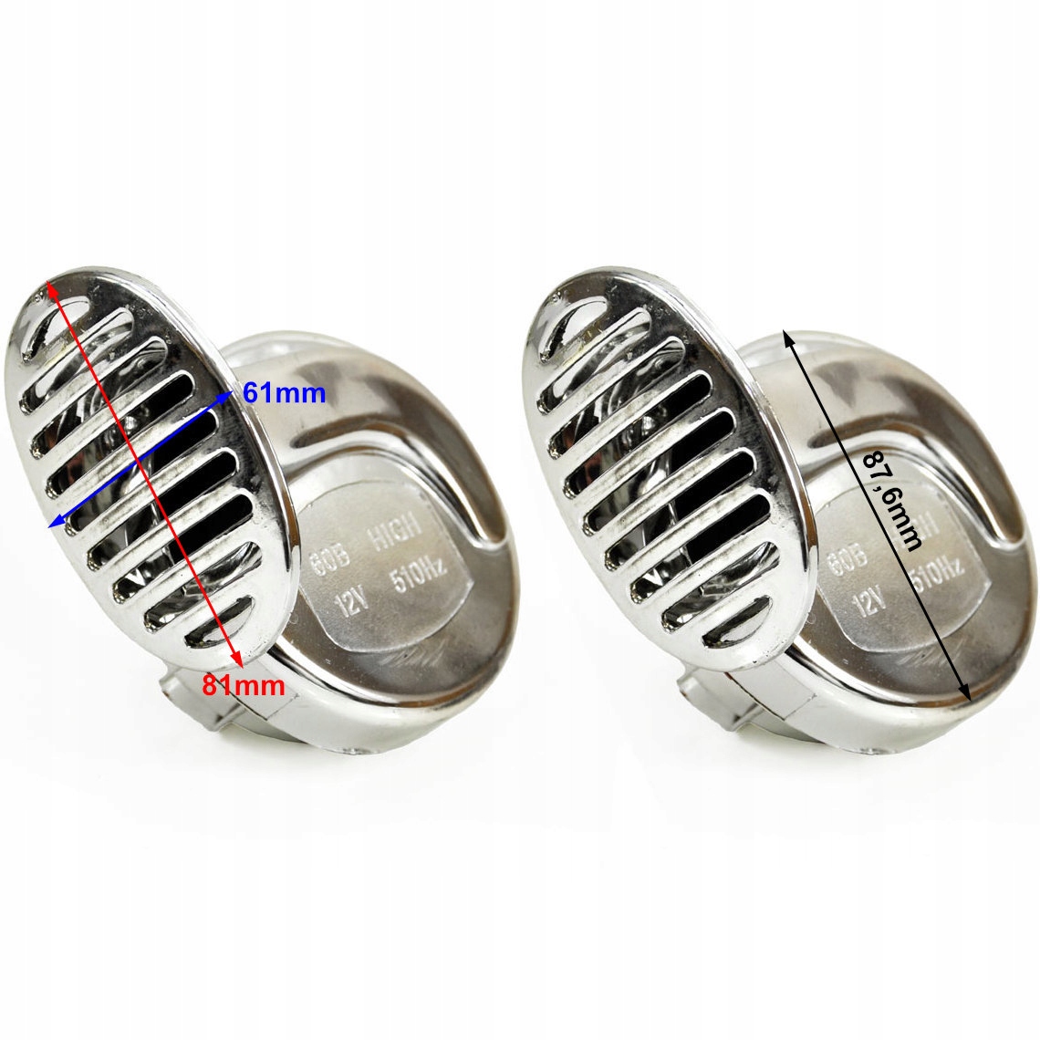 KLAKSON SAMOCHODOWY 2szt 12V chrom FANFARA 110dB Producent części Amio