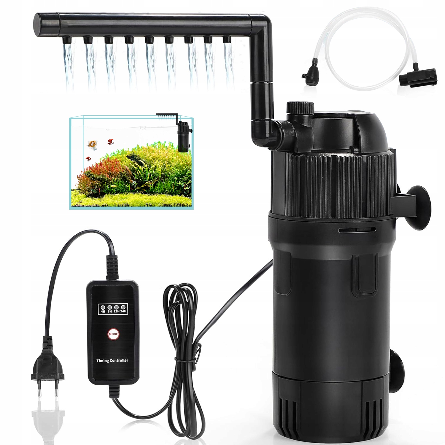 Levně Vnitřní Filtr S Uv Lampou 400 L/h Akvarijní Čerpadlo Třístupňová Filtrace