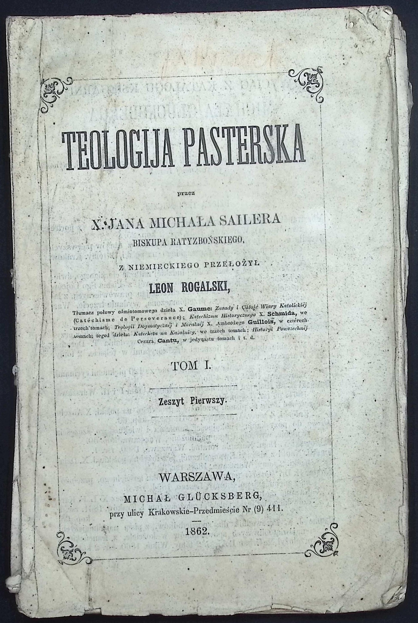 Teologija pasterska. Tom I (1862 r.) - Sailer