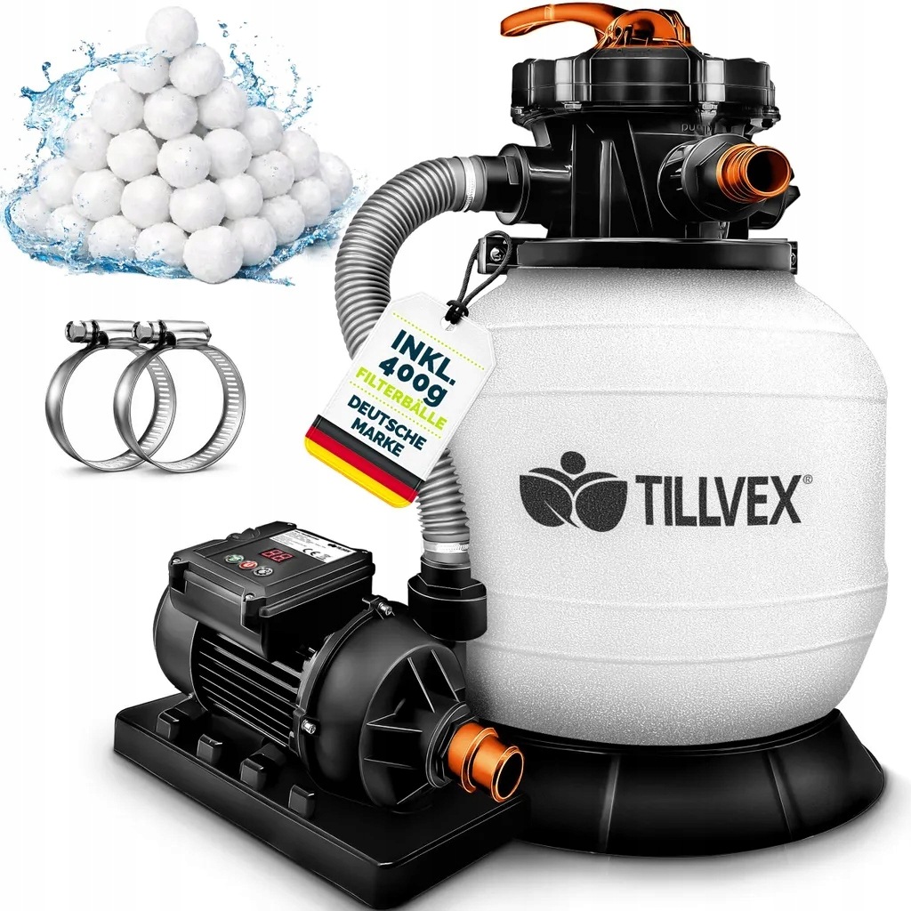 Pieskový filtračný systém tillvex pre bazén s časovačom, výkon 7900 l/h