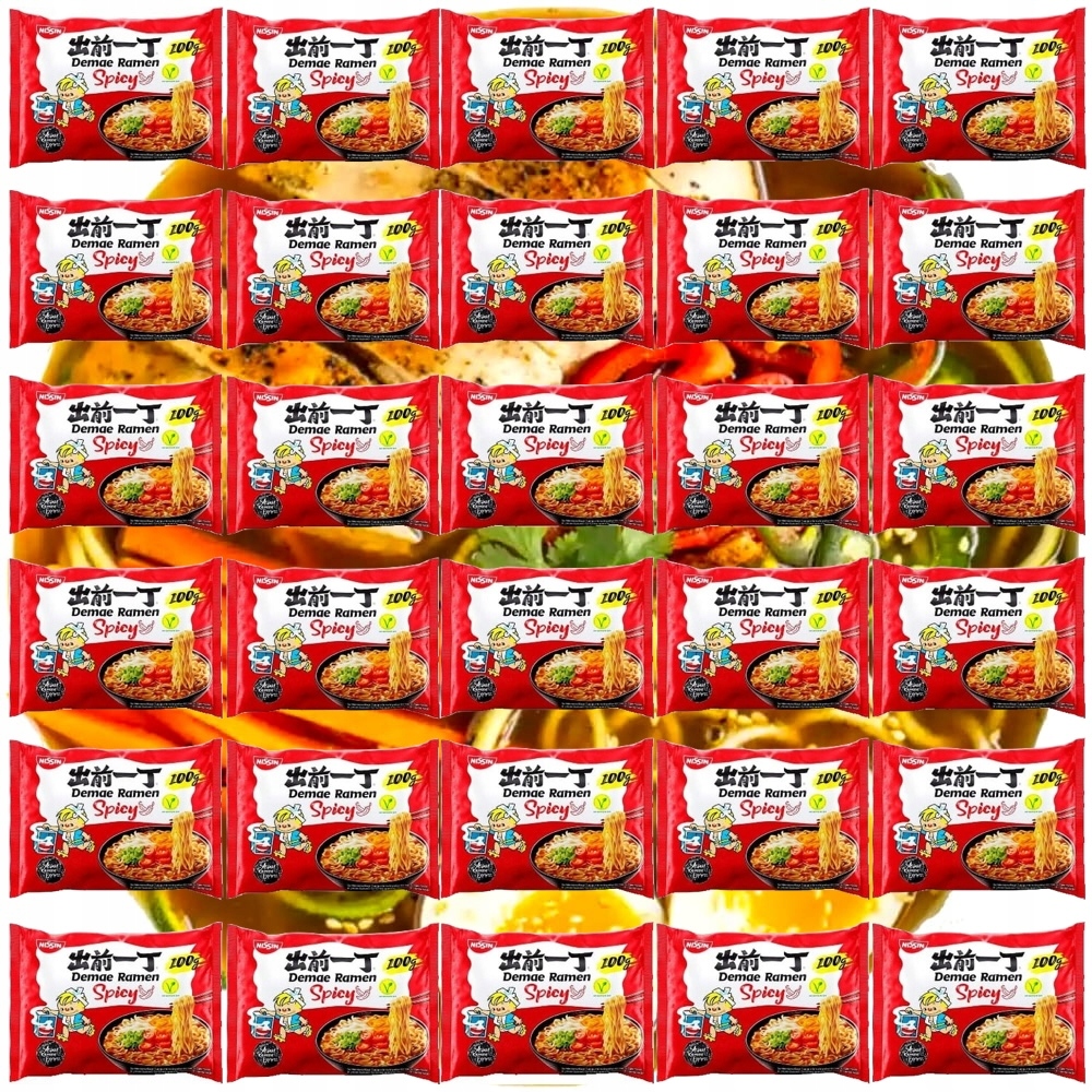 Karton Zupka Makaron Instant Demae Ramen Ostra Hot Chili 30 x 100g Nissin