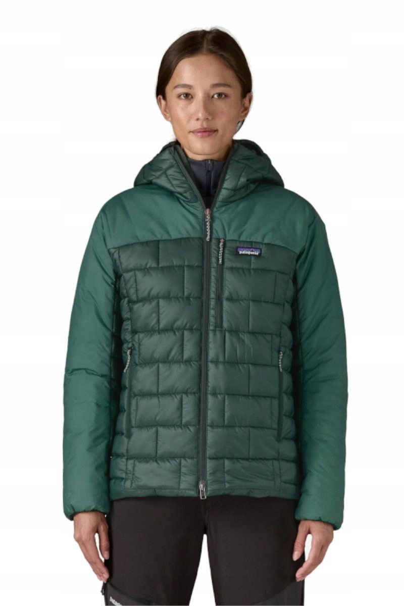 Dámská Zimní bunda bunda Patagonia Hi-Loft Nano Puff Hoody zelená