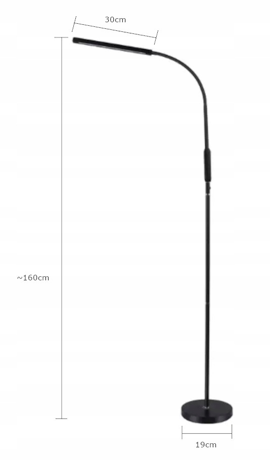 LAMPA LED STOJĄCA PODŁOGOWA LAMPKA BIURKOWA NOCNA ZASILACZ USB PILOT IR Zasilanie sieciowe