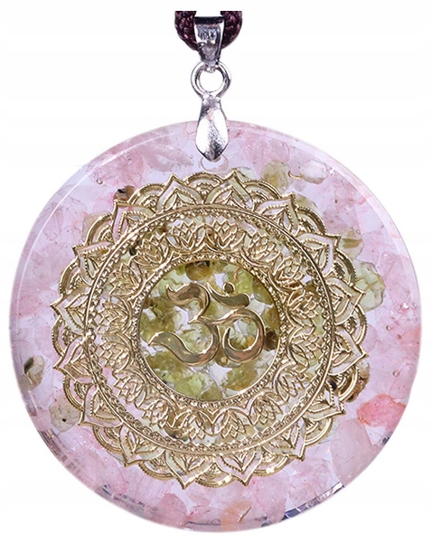 Orgonitový Náhrdelník Olivín Křemen Růžový Symbol Harmonizace Pohody