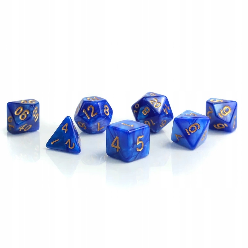 MORSKE FALE ZESTAW 7 JADEITOWYCH KOŚCI RPG