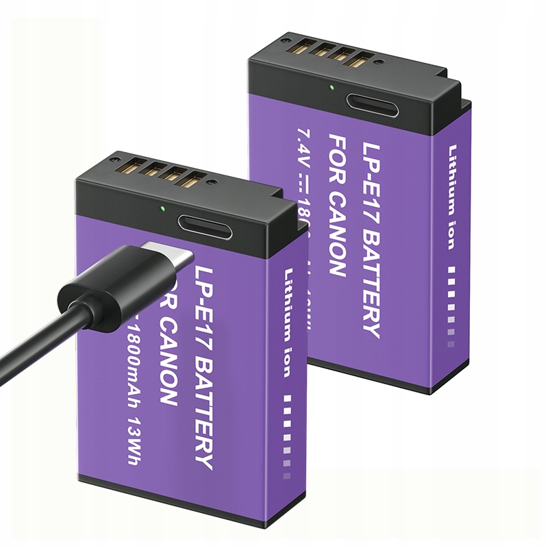 2x LP-E17 Usb Type C Baterie LPE17 pro Canon Eos 250D 750D T6i 77D Kiss X8i
